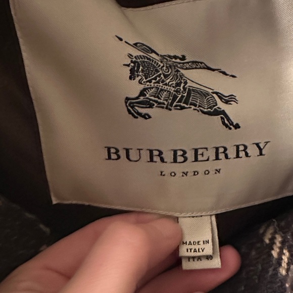 Burberry wool blend Checkered Trench Coat - Picture 5 of 10